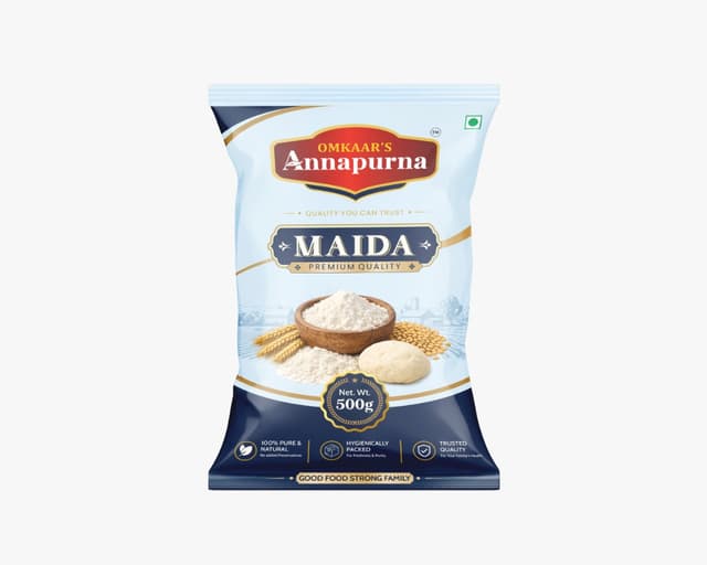 Omkaar's Annapurna Maida 500g pack — premium refined flour