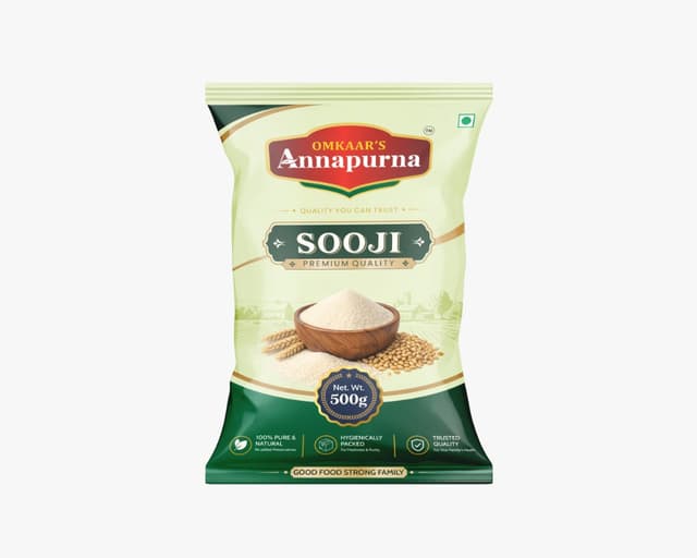 Omkaar's Annapurna Sooji 500g pack — premium semolina